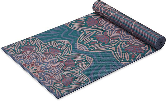 Gaiam Yoga Mat - Premium 6mm Print Reversible Extra Thick Non Slip Exercise & Fitness Mat for All Types of Yoga, Pilates & Floor Workouts (68" x 24" x 6mm Thick)