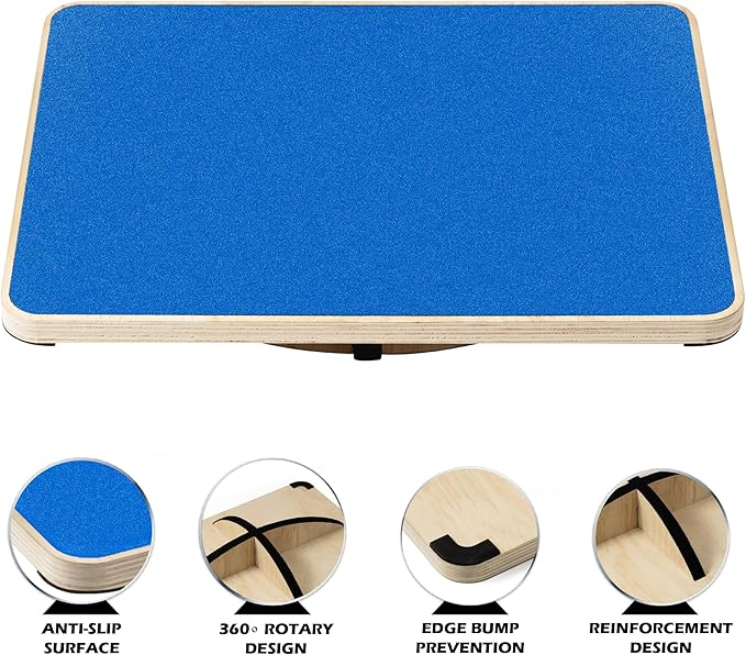 Multi-Optional Wooden Balance Board for all kind of balance tranning, Extra-Large Anti-Slip Wobble, Rocker and Plank Board for Balance and Core Training, Balancing Board for Under Desk