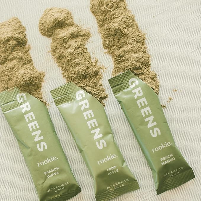 Rookie Wellness Greens + Superfoods - Greens Superfoods Powder Drink Made with Whole Food Sourced Ingredients Contains Vitamins, Probiotics, Antioxidants, and Baobab Fiber (30 Servings, Passion Guava)