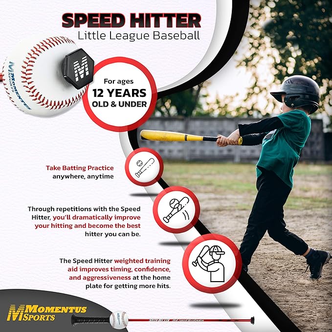 Momentus Speed Hitter Baseball Swing Trainer - Improve Swing Mechanics & Increase Base Hits - Baseball Training Bat