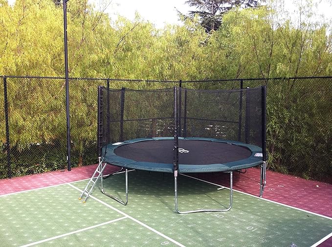 Happy Trampoline Round Trampolines 14 FT, 15 FT, 16 FT - ASTM Approved - Outdoor Gymnastic Trampolines for Adults and Kids with Net Enclosure