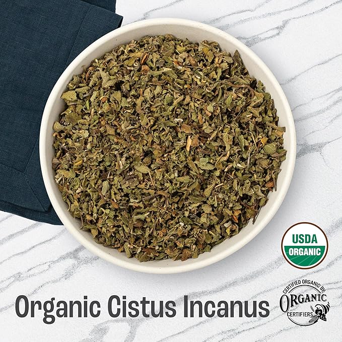 J Mac Botanicals Organic Cistus Incanus tea, also known as Rock Rose or Shepherd's Tea