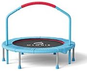 CLORIS 38in/48in Folding Trampoline - Max Load 220lbs / 450lbs Mini Trampoline Rebounder Trampoline for Adults with Adjustable Foam Handle, with safty Padded Cover Best Gift for Kids/Adult