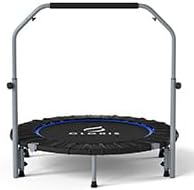 CLORIS 40in Folding Trampoline Mini Trampoline Rebounder Trampoline for Adults Fitness Trampoline with Adjustable Foam Handle, with safty Padded Cover Best Gift for Kids/Adult