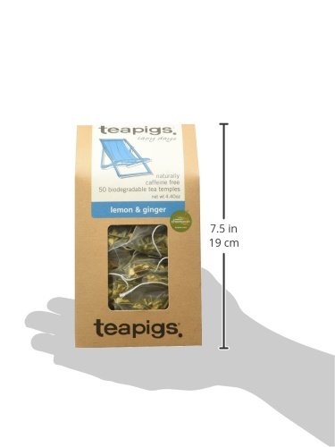 teapigs Herbal Tea Bags Made With Whole Leaves Pack of Tea bags, Ginger Lemon, 50 Count