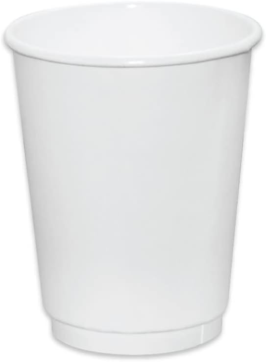 Insulated Paper Cups for Coffee & Tea Made in USA | Recyclable Double Wall Disposable To-Go Cups for Hot Beverages | Sturdy, Food Safe, and Eco-Friendly Hot Cups (12 oz, 200 Count)
