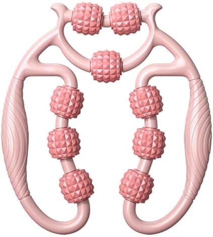 HEEPDD 9 Wheels Muscle Roller, Leg Massager Muscle Relaxation Stretching Roller Foam Roller Deep Tissue Massager for Thigh Arms Leg Waist (Pink)