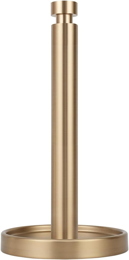Ivilon Countertop Paper Towel Stand - Steady and Easy Tear - Fits All Paper Towel Rolls - Warm Gold