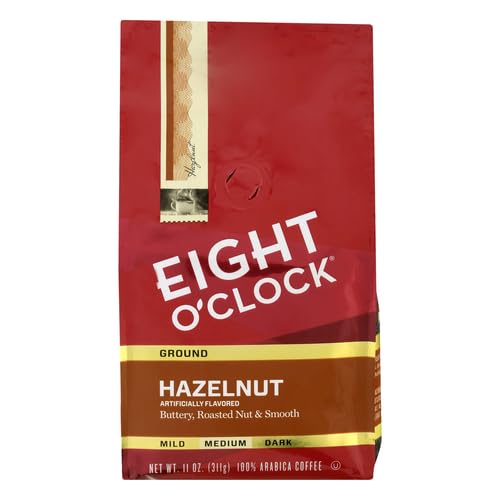 Eight O'Clock Ground Coffee, Hazelnut, 11 Ounce