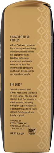 Peet's Coffee, Medium Roast Ground Coffee - Big Bang 10.5 Ounce Bag (Pack of 2)