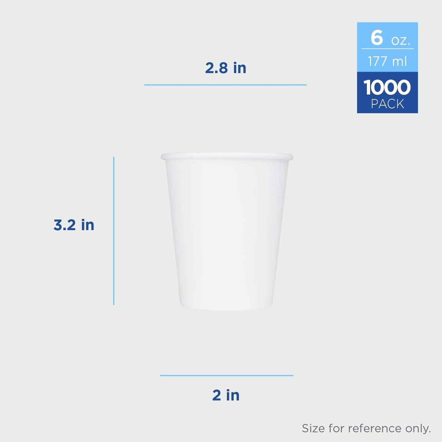 Karat 6 oz Paper Coffee Cup [1,000 ct] White Small Disposable Cup for Hot/ Cold Drinks and Beverages (C-K506W)