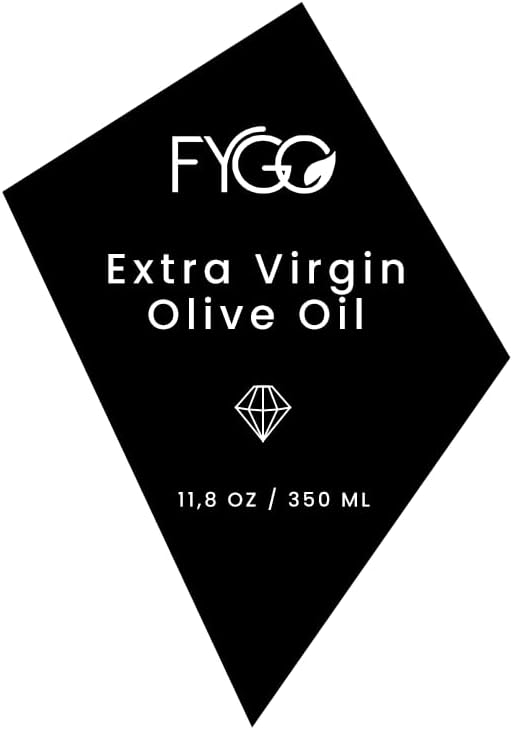 FYGO Diamond Lux Olive Oil Bottle Dispenser - Olive Oil Container- Oil and Vinegar Dispenser Set with Pourer and Funnel - Glass Olive Oil Dispenser Bottle for Kitchen - 350ml - Set of 2