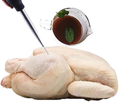 i Kito 4-in-1 Stainless Steel Turkey Baster Set With Meat Marinade Injector Silicone Infuser & Cleaning Brush