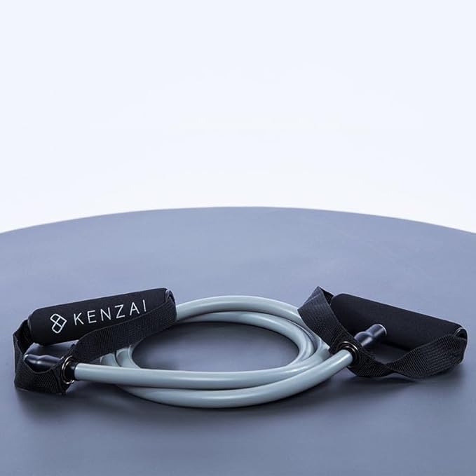 Kenzai Resistance Bands Exercise Set with Handles, Multi-Color Fitness Tubes, Strength Training Equipment for Home Workouts