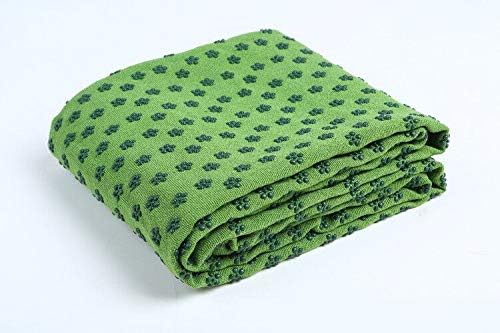IBL-Yoga Towel, Hot Yoga Mat Towel - Sweat Absorbing Non-Slip for Hot Yoga, Pilates and Workout, 24x72 inches with Grip Dots (Green)