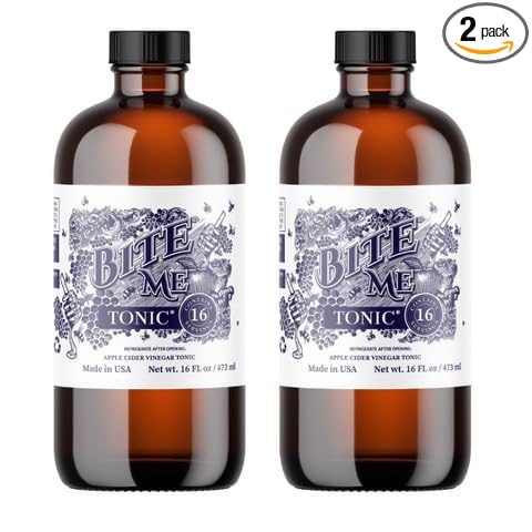 Bite Me Apple Cider Vinegar Tonic with Manuka Honey, Hydromeric, Ginger, Lime, Lemon Juice, Cayenne Pepper & Bioperine for Gut Health & Digestion