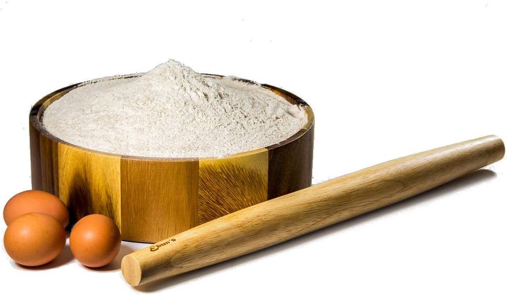 French Rolling Pin – 18 Inch Wooden Dough Roller for Baking Pizza, Pie Crust, Cookies & Pasta | Essential Kitchen Tool & Gift for Bakers, Chefs & Home Cooks