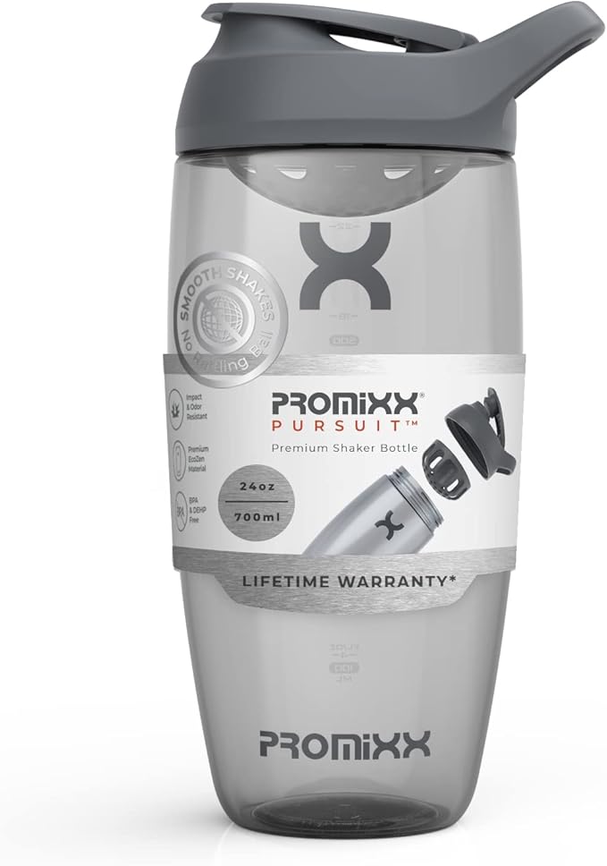 Promixx PURSUIT Protein Shaker Bottle – Premium Sports Shaker Bottles for Protein Mixes and Supplement Shakes – Easy Clean, Durable Protein Shaker Cup