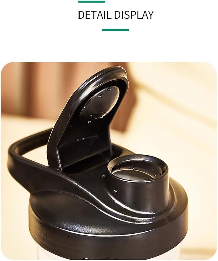 CHNLML Protein Shaker Bottle 400ML/16Oz w. Shaker Ball for Protein Shake, Shaker Bottle with Mixing Ball, Leak-Proof, BPA-Free, for Gym, Workout, Juice Mixer (Black/Clear, 16Oz-400ML-1Bottle)