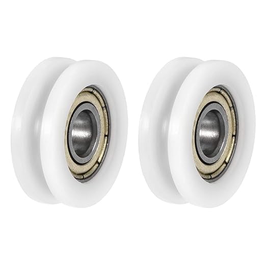 uxcell U Groove Guide Pulley Rail Ball Bearings 6x21x7mm Double Metal Shielded (GCr15) Chrome Steel Bearings Roller Guide Wheel 2pcs