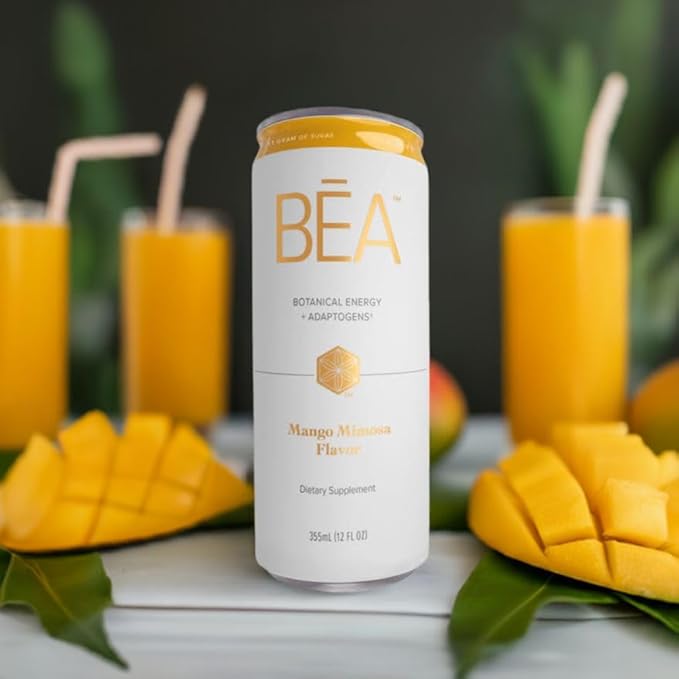 Isagenix BĒA™ Sparkling Energy Drink – Botanical Energy + Adaptogens – Mango Mimosa (12 Servings)