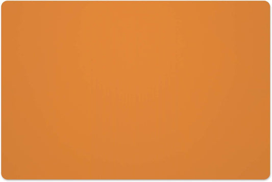 Silicone Placemats, Food-Grade Non-Slip Waterproof, Dining, Stain Resistant, Countertop Protector, Kitchen Counter Mat, Heat Resistant, Baking mat Dishwasher Safe (23.6"×15.7"-1pack, Orange)