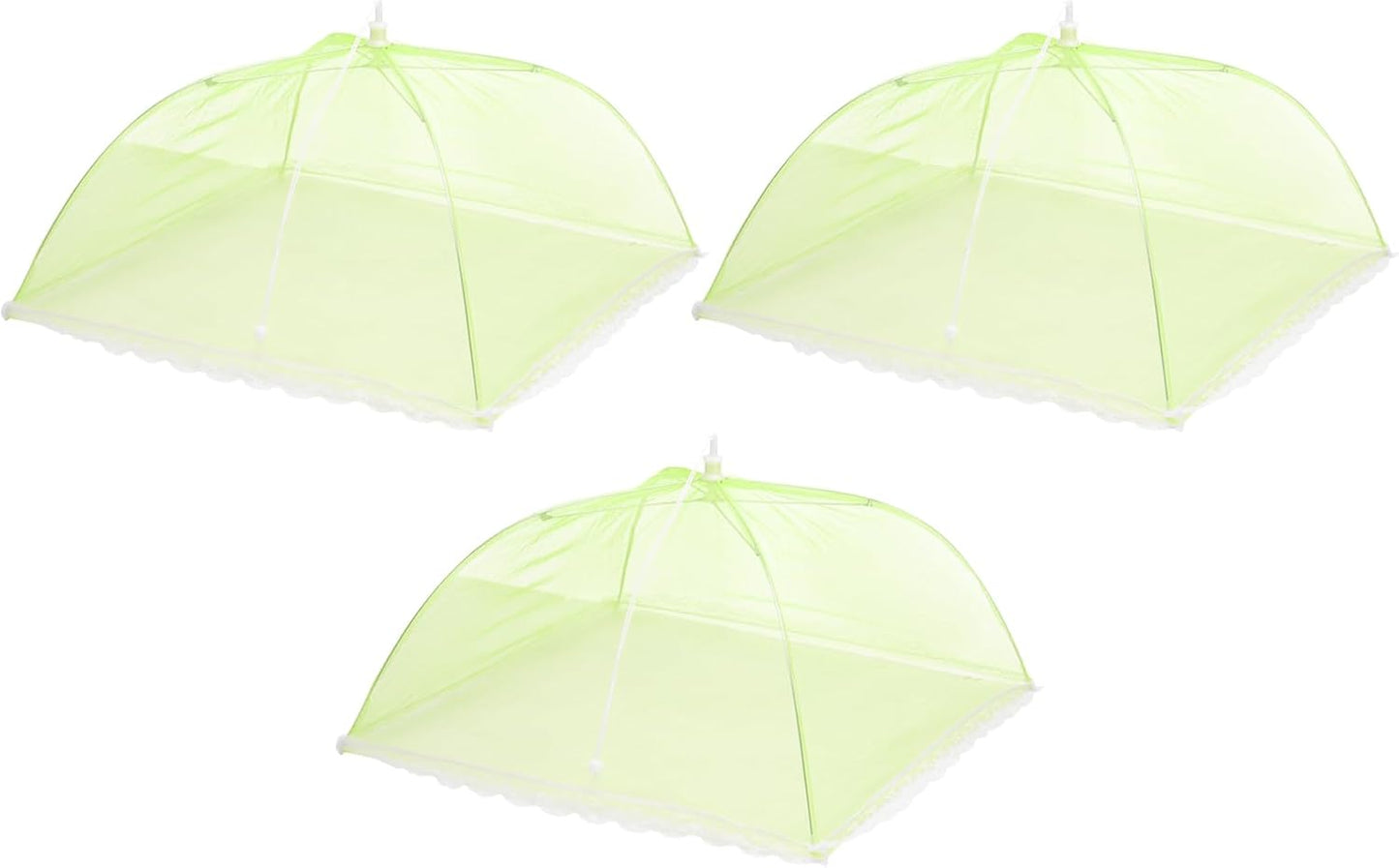 uxcell 3 Pcs Large and Tall Food Covers 17" Mesh Food Covers for Outdoors Collapsible Food Protector Covers Tent for Parties Outdoor Picnics BBQs, Green