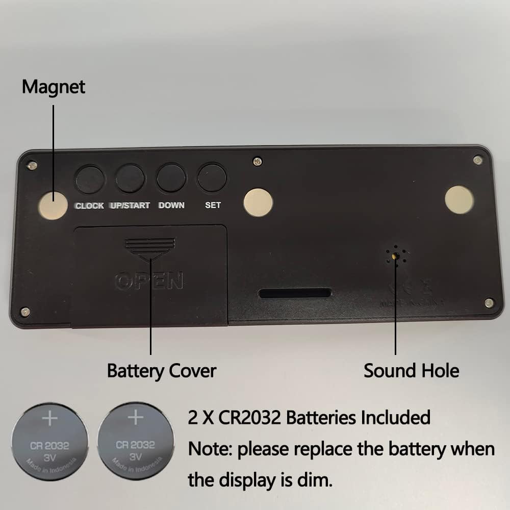 FCXJTU Digital Countdown Days Timer Clock - White Upgraded Big 999 Days Count Down Clock with Bracket Strong Magnetic Back for Retirement Wedding Vacation Birthday Holidays (999Day)