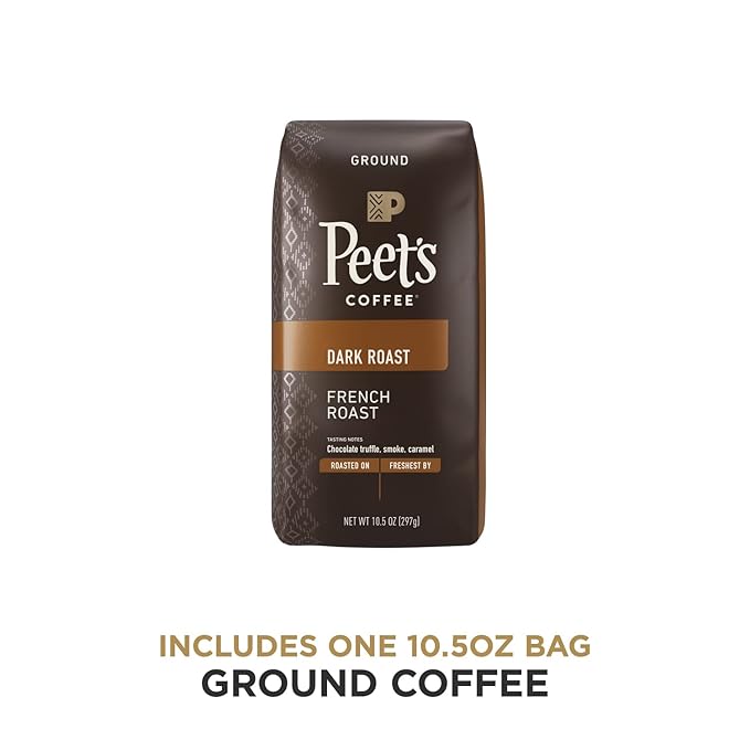 Peet's Coffee, Dark Roast Ground Coffee - French Roast 10.5 Ounce Bag