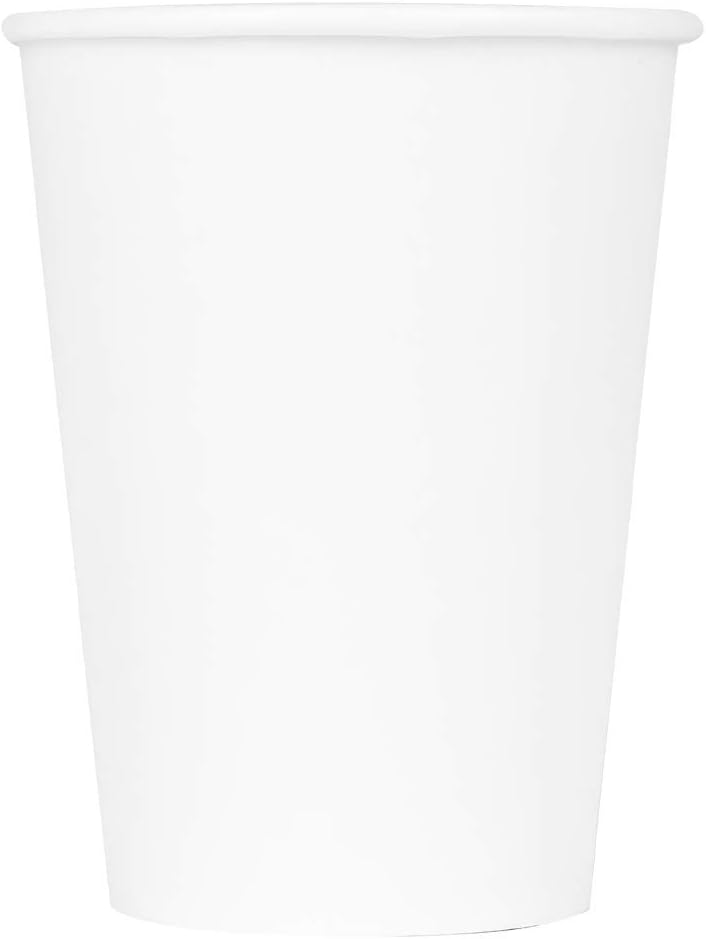 Karat 12oz Premium White Paper Hot Coffee Cups Diameter 3.54", Disposable, Leak-Resistant Double Poly-Lined, Ideal for Restaurants - Pack of 1000