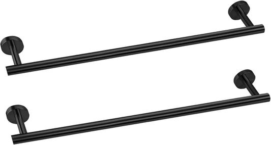 Cilee 2 Pieces Matte Black Bathroom Towel Bar, 16 Inch Double Towel Racks,Bathroom Towel Holder Towel Hanger for Bathroom Stainless Steel Wall Mount