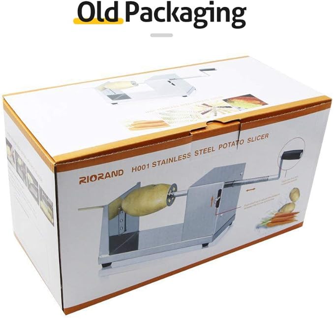 RioRand Manual Stainless Steel Twisted Potato Slicer Spiral Potato Cutter French Fry Graters Potato Tornado Twister