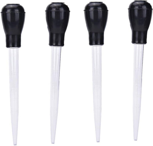 4 Pcs 11-Inch Turkey Baster with Rubber Bulb Extra Large Bulb Basters with Measuring Lines Turkey Baster Syringe Injector Needle for Cooking, Butter Drippings, Glazes, Roasting Juices