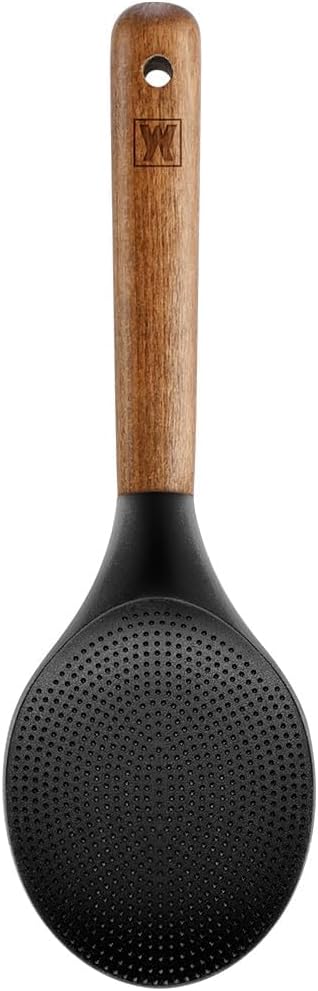 Silicone Rice Paddle with Wooden Handles: Non-Stick Rice Spoon, Mashed Potato Serving Spoon, Heat Resistant Cookware, Protects Surfaces with Gentle Head Design