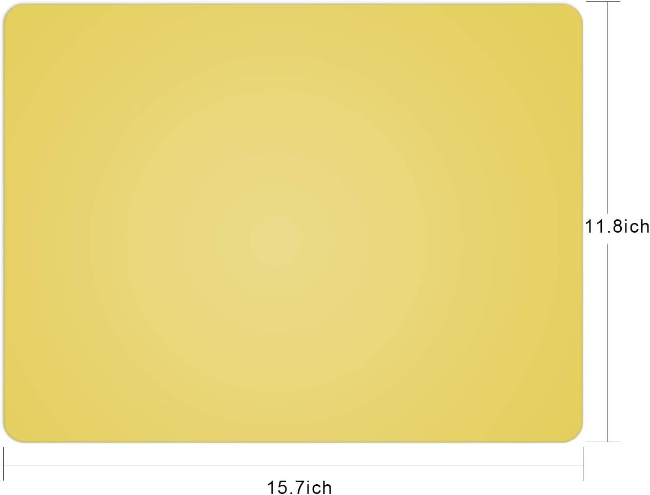 Silicone Placemats, Food-Grade Non-Slip Waterproof, Dining, Stain Resistant, Countertop Protector, Kitchen Counter Mat, Heat Resistant, Baking mat Dishwasher Safe (15.7x11.8Inch-4pack, Yellow)