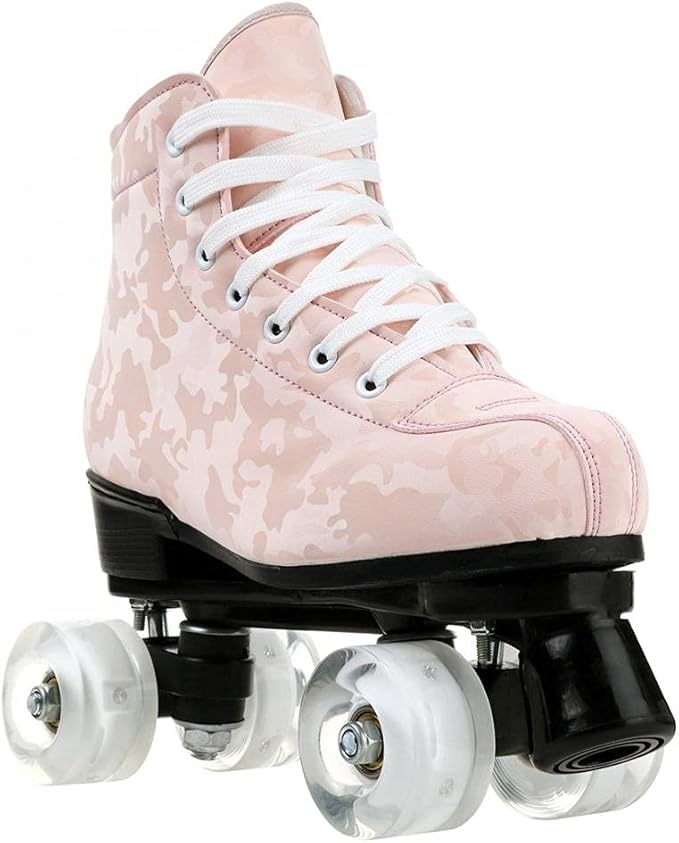 Roller Skates for Women and Men Cowhide High-Top Shoes Classic Double-Row Roller Skate Four-Wheel Roller Skates for Men Girls Unisex Christmas
