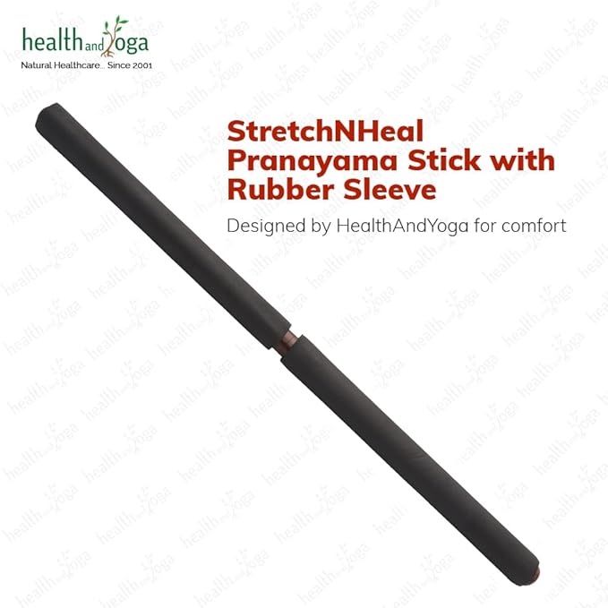 HealthAndYoga™ StretchNHeal Collapsible Multi-Use Wooden Yoga Stick - Regular and XL - Portable Posture Corrector Pole, Stretch Mobility Stick, Physical Workout Exercise Dowel