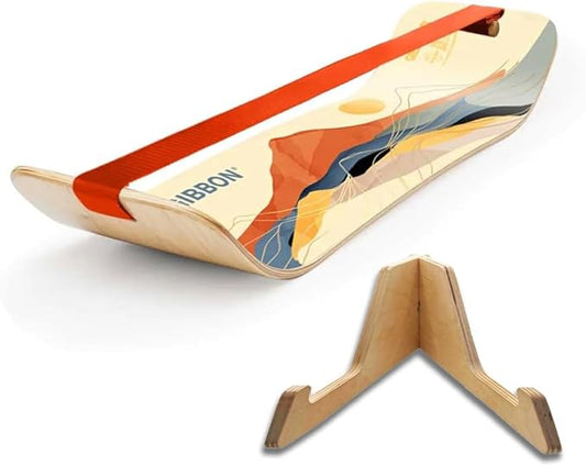 GIBBON SlackBoard - GiBoard Balance Board Kids & Adults - Slackline Balance Trainer - Slack Board Core Workout Equipment Home Gym Training - Standing Desk Exercise - Yoga, Agility, Pilates & More