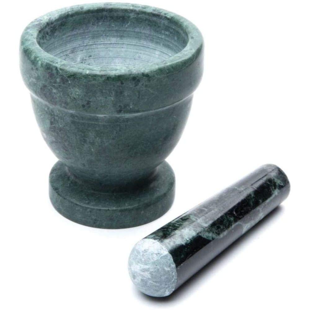 Fox Run Marble Mortar and Pestle, Green, 4"