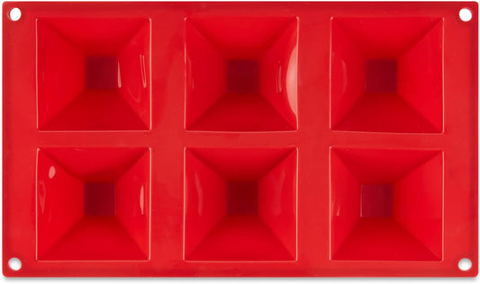 AME D'ESSENCE Pyramid Shaped Silicone Baking Mold - Non-Stick, Flexible, 6-Cup Capacity (3 oz), Reusable and Food-Grade - Perfect for Pyramid-Shaped Cakes, Brownies, and More!