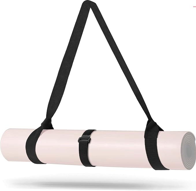 MRZZATA Yoga Mat Carrier Strap - Adjustable Thick and Wide Strap for Carrying Mat or Stretching, Black