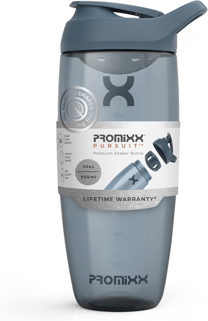 Promixx PURSUIT Protein Shaker Bottle – Premium Sports Shaker Bottles for Protein Mixes and Supplement Shakes – Easy Clean, Durable Protein Shaker Cup