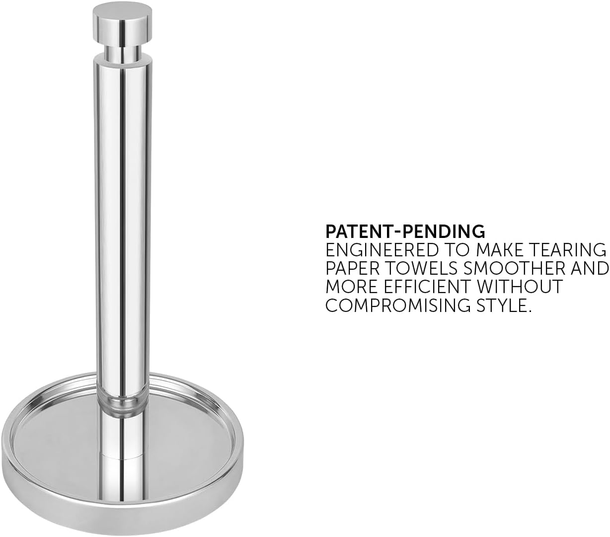 Ivilon Countertop Paper Towel Holder - Steady and Easy Tear - Fits All Paper Towel Rolls - Chrome