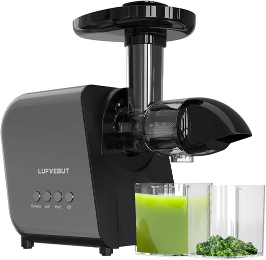 Juicer Slow Masticating for Tomato Ginger Wheatgrass Celery Beets, Home Kitchen Cold Press Juicer Machine for Fruits and Vegetables, Extractor de Jugos Y Vegetales, BPA Free, Easy Clean, Quiet Motor