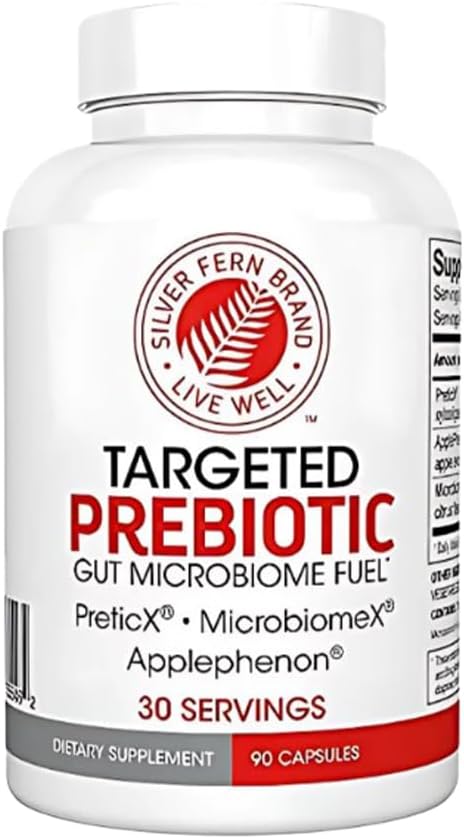 Silver Fern Brand Prebiotic Supplement – XOS Fiber & Polyphenol Blend, 90 Capsules (30 Servings)