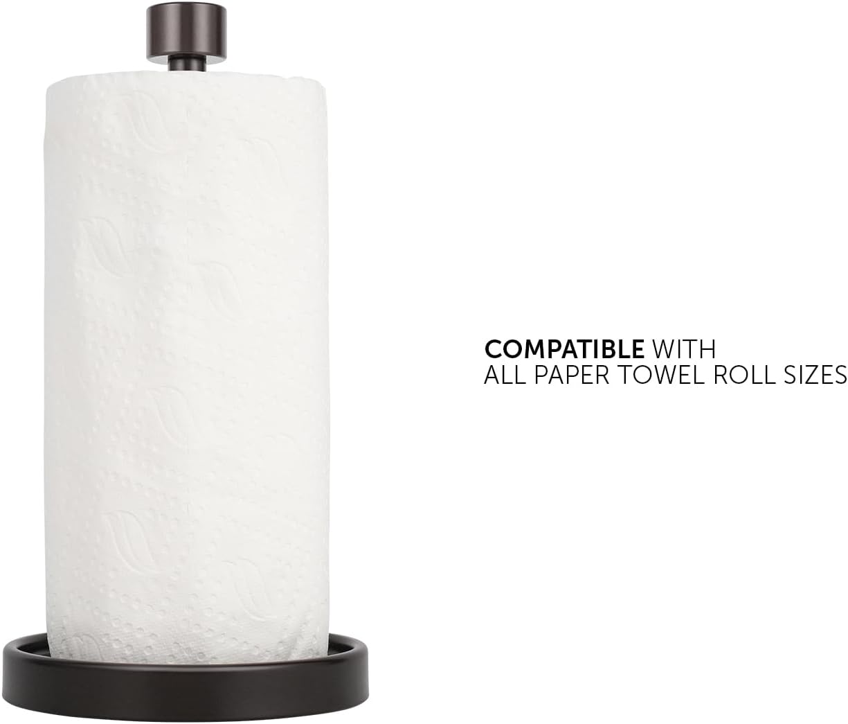 Ivilon Countertop Paper Towel Holder - Modern End Cap Minimalist Design - Color Oil Rubbed Bronze