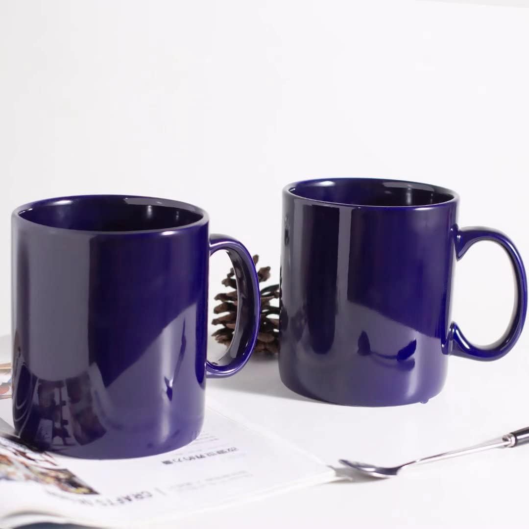 30oz Super Large Ceramic Coffee Mugs Large Handles Set of 2 (Cobalto)