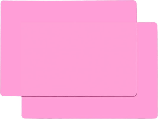 Gartful Extra Large Silicone Mats for Countertop, 28" by 20" Multipurpose Mat, Counter Table Protector, Desk Saver Pad, Placemat Nonstick Nonskid Heat-Resistant Pad, Pink, 2PCS