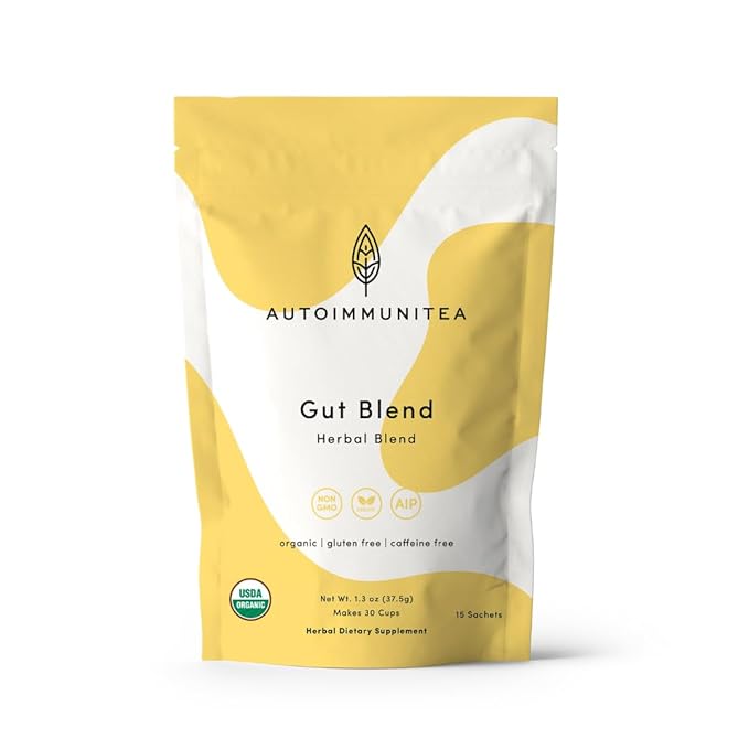 Digestive Tea – Leaky Gut Blend by AutoimmuniTea – Overall Digestive Support, and Stomach Sooth, Made of Organic Marshmallow root and Licorice Root, Cinnamon and Chamomile, IBS AIP Diet – 15 Tea Bags