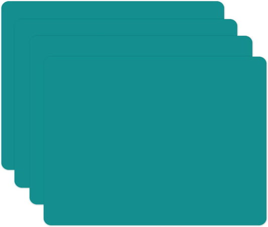 Silicone Placemats, Food-Grade Non-Slip Waterproof, Dining, Stain Resistant, Countertop Protector, Kitchen Counter Mat, Heat Resistant, Baking mat Dishwasher Safe (15.7x11.8Inch-4pack, Green)